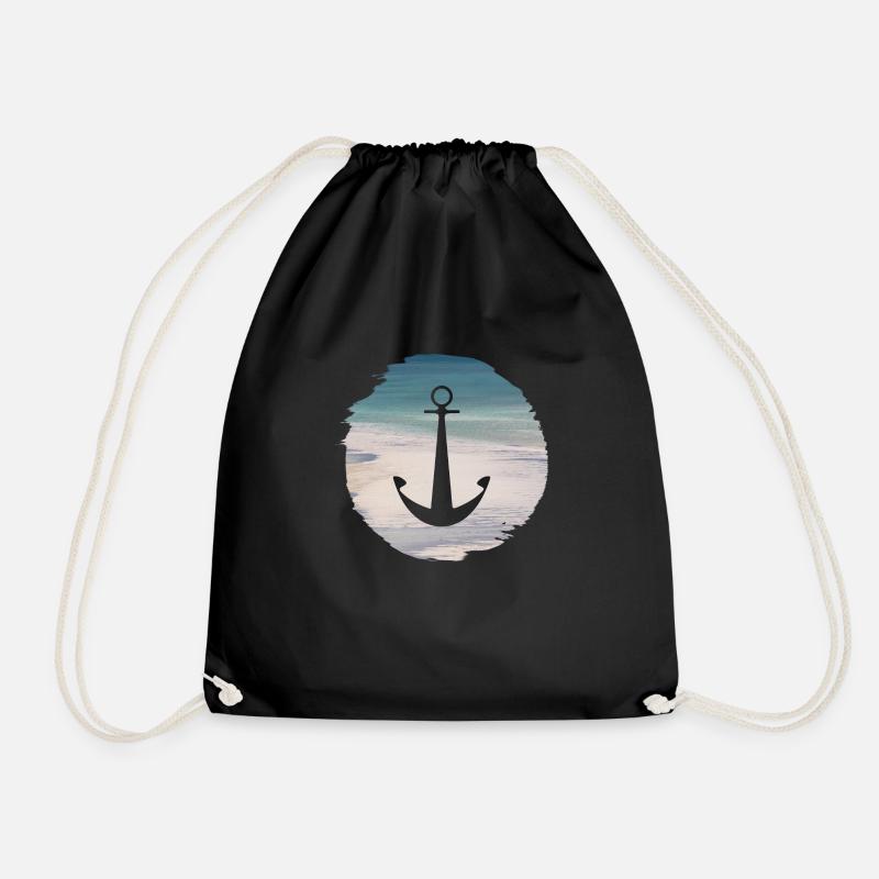 Meer Wasser Strand - Turnbeutel - Schwarz