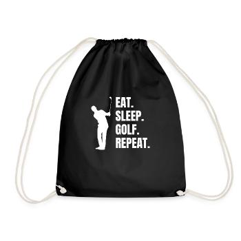 Golf Golfschläger Spruch Golfball Golfspielerin - Turnbeutel - Schwarz - Vorne