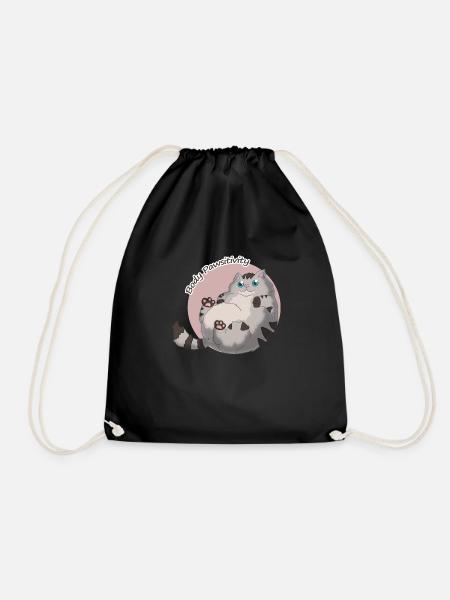 Body Pawsitivity Cat pink - Turnbeutel - Schwarz