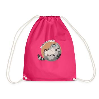 Body Pawsitivity Cat orange - Drawstring Bag - fuchsia - Front
