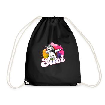 SUSI - Beau nom avec licorne dabbing - Sac de sport léger - noir - Devant