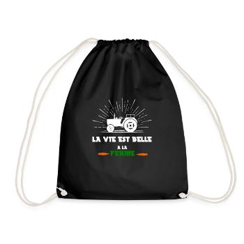 la vie est belle a la ferme - Sac de sport léger - noir - Devant