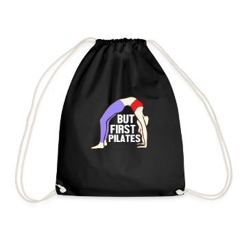 But First Pilates Fitness Exercise - Drawstring Bag - black - Front