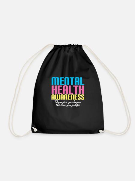Mental Health Mentale Gesundheit - Turnbeutel - Schwarz