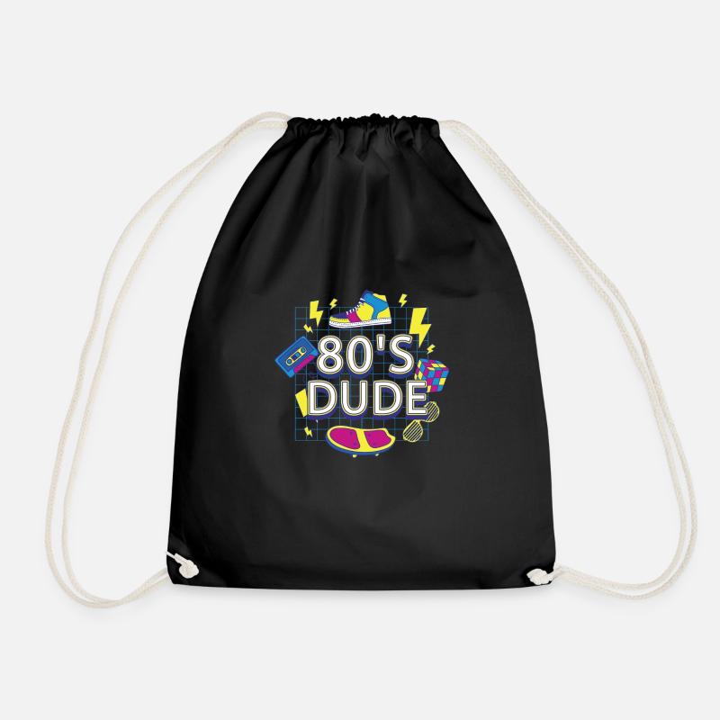 80èr DUDE - Turnbeutel - Schwarz