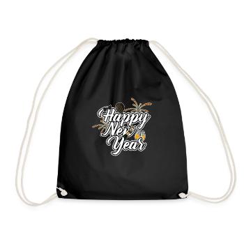 Happy New Year - Turnbeutel - Schwarz - Vorne