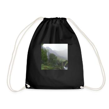 Beautiful landscape in the fog - Drawstring Bag - black - Front