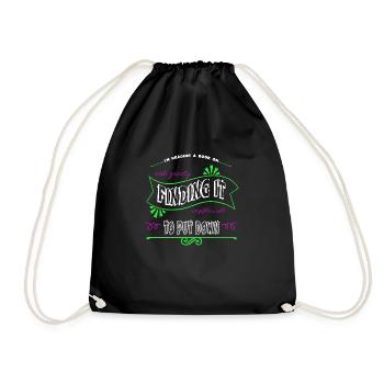funny animal better books and cats inspirational - Drawstring Bag - black - Front