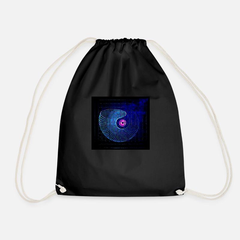 Spiral #5 - Drawstring Bag - black