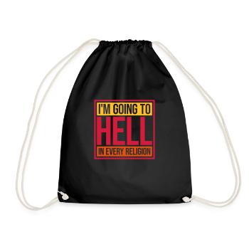 in going to hell - Drawstring Bag - black - Front