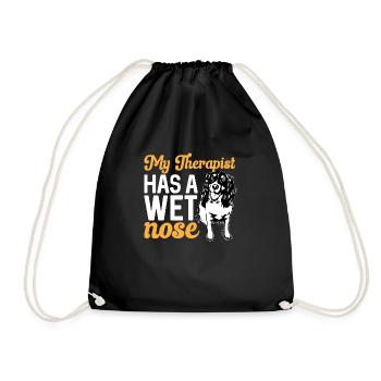 English Springer Spaniel Dog - Drawstring Bag - black - Front