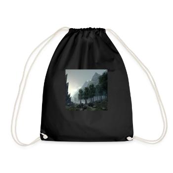 Beautiful landscape in the fog - Drawstring Bag - black - Front