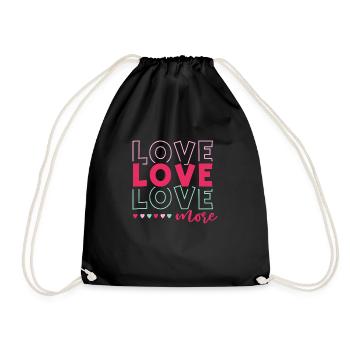Love More - Drawstring Bag - black - Front