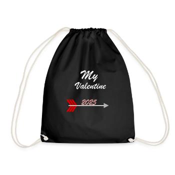 My Valentine 2025 Design - Drawstring Bag - black - Front