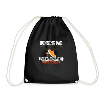 Running Dad, Just like a regular dad only cooler - Drawstring Bag - black - Front