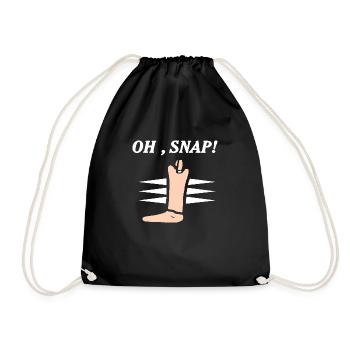Oh, Snap! Funny Prosthesis Prosthetic Designs - Drawstring Bag - black - Front