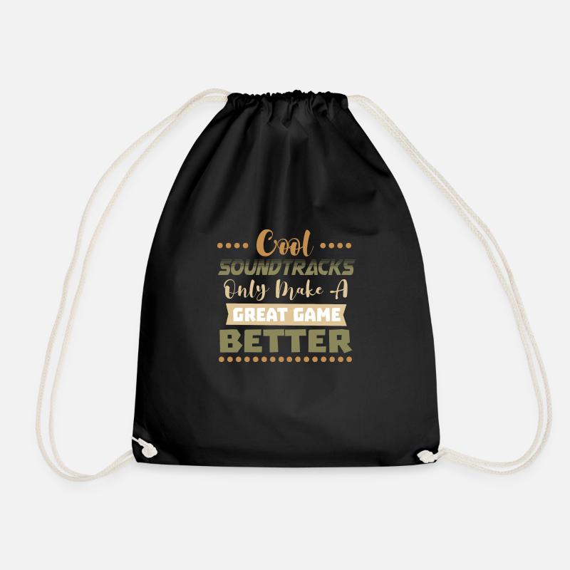 Cool Soundtracks And Gaming - Drawstring Bag - black