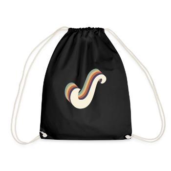 Letters S - Drawstring Bag - black - Front