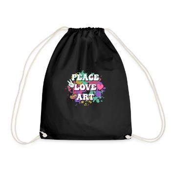 Peace Love Art Education Art Teacher - Drawstring Bag - black - Front