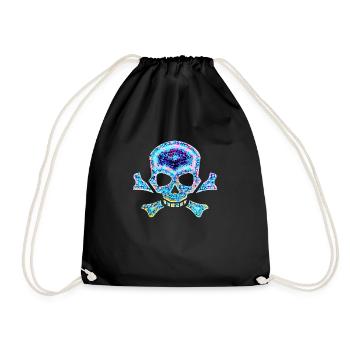 Crâne et os croisés - Design B - Sac de sport léger - noir - Devant