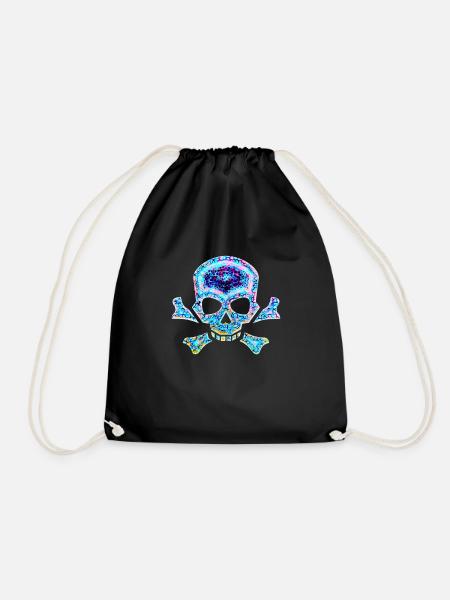 Skull and Crossbones - Design B - Turnbeutel - Schwarz
