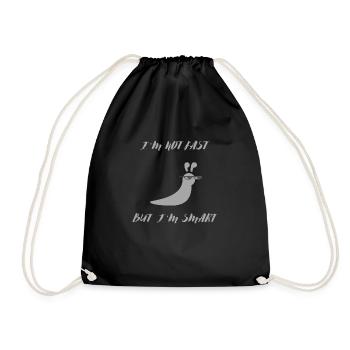 Not Fast But Smart - Drawstring Bag - black - Front