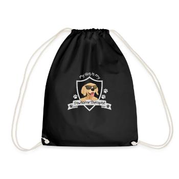 Hunde-Pawsome-Therapeut - Turnbeutel - Schwarz - Vorne