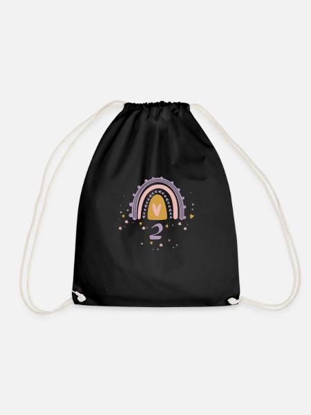 2 birthday girl - Drawstring Bag - black