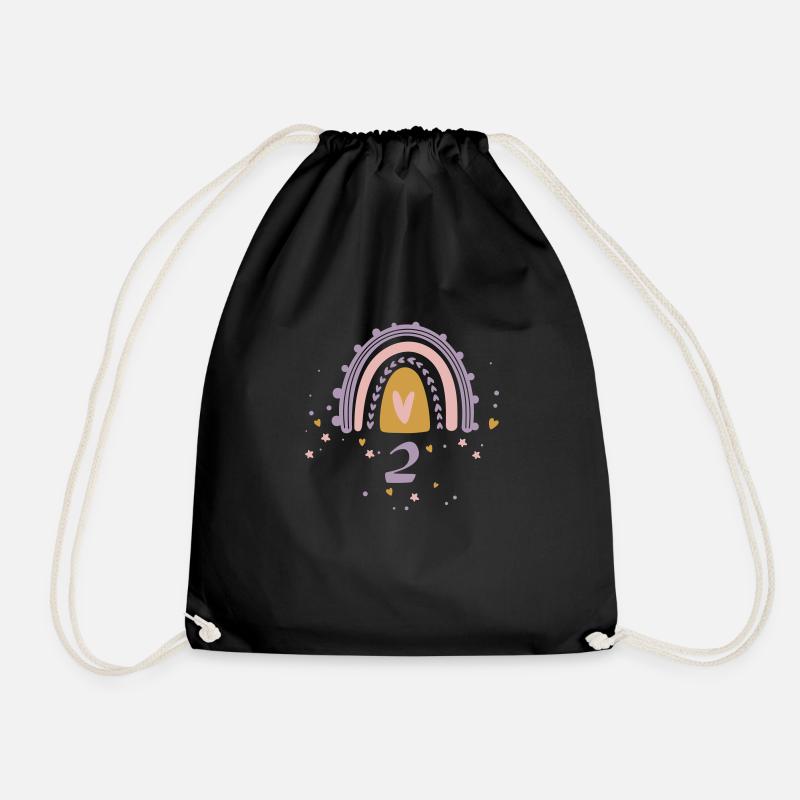 2 birthday girl - Drawstring Bag - black