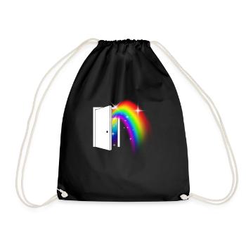 LGBT Regenbogenflagge - Turnbeutel - Schwarz - Vorne