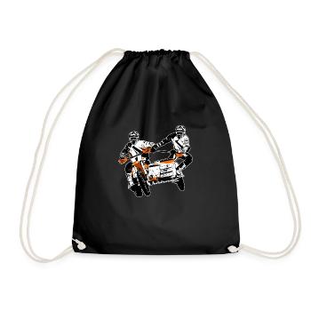 Sidecarcross - Sidecar Moto Cross - Drawstring Bag - black - Front
