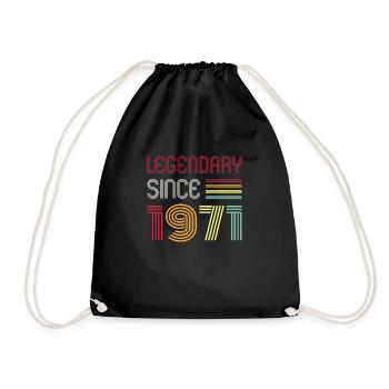 Birthday Legendary Since 1971 - Drawstring Bag - black - Front