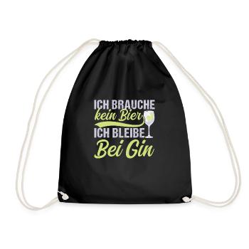 Gin Longdrink Ich brauche kein Bier - Turnbeutel - Schwarz - Vorne