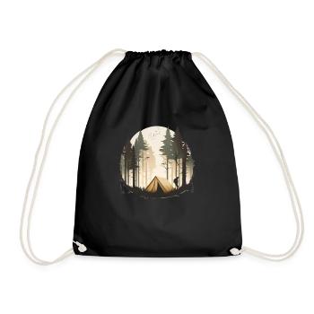 Tente en forêt pour campeurs et routards - Sac de sport léger - noir - Devant