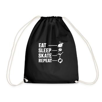 Eat Sleep Skate Repeat Figure Ice Skating - Drawstring Bag - black - Front