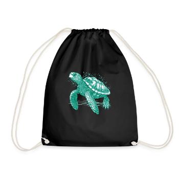 Turtles are great and beautiful sea creatures - Drawstring Bag - black - Front