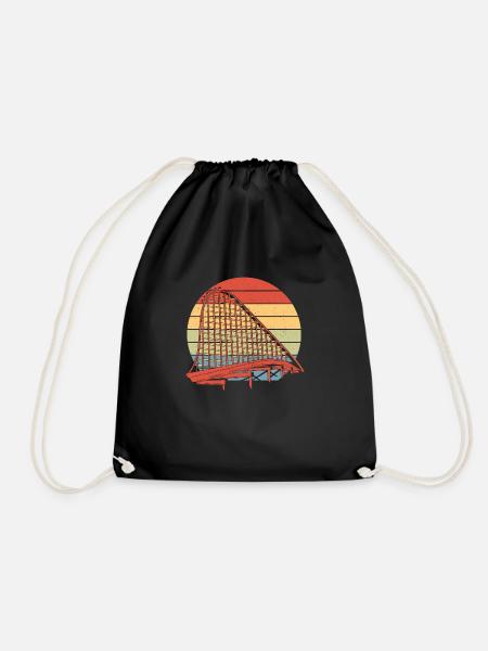 Amusement Park Retro Theme Park Vintage Roller Coa - Turnbeutel - Schwarz