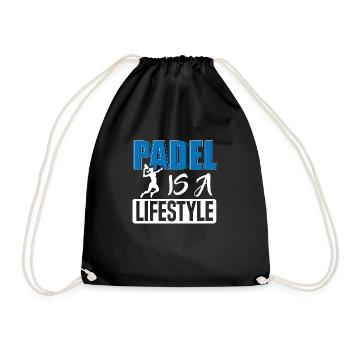 Padel Tennis Paddle Padel Ball Paddling Padel Tennis - Drawstring Bag - black - Front
