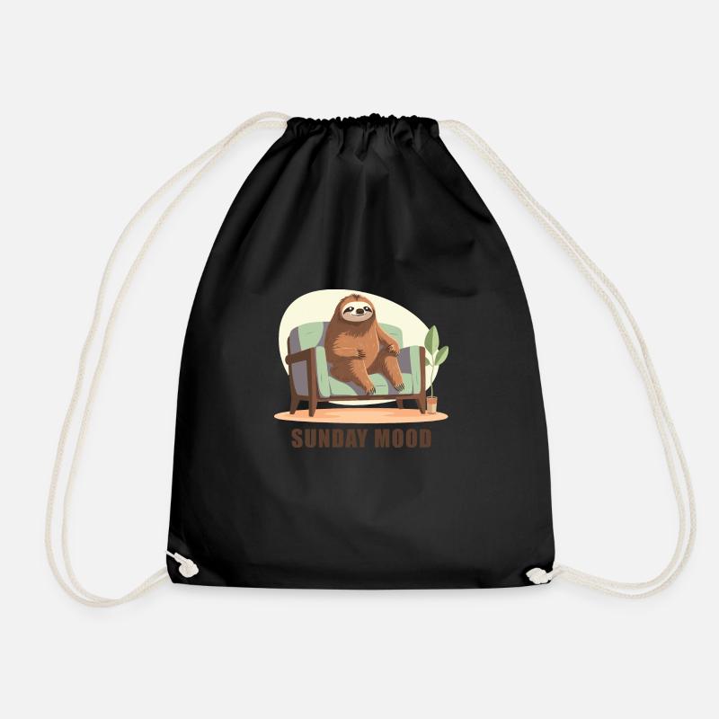 Sunday mood - Drawstring Bag - black