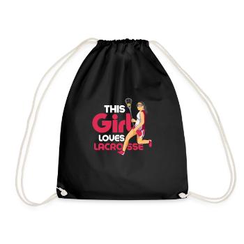 This Girl Loves Lacrosse Lacrosse Player Woman - Turnbeutel - Schwarz - Vorne