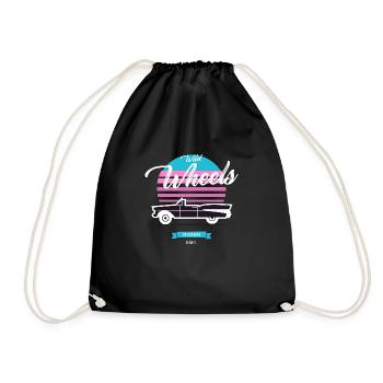 Wild Wheels Vintage Car - Drawstring Bag - black - Front