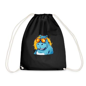 Bob the hippopotamus - Drawstring Bag - black - Front