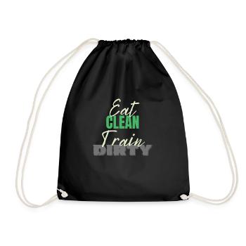 Eat Clean Train Dirty - Turnbeutel - Schwarz - Vorne