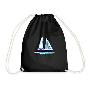 Sailing Ship Sailing Sailing Sailing Sailing Boat - Drawstring Bag - black - Front