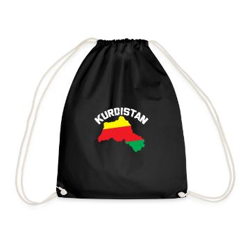 Kurdistan map - Drawstring Bag - black - Front