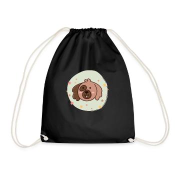 Hund - Turnbeutel - Schwarz - Vorne