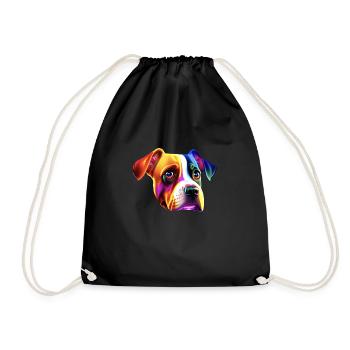 bunter Hund - Turnbeutel - Schwarz - Vorne