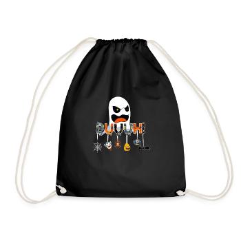 Halloween gruseliges BUUUH! Design - Turnbeutel - Schwarz - Vorne
