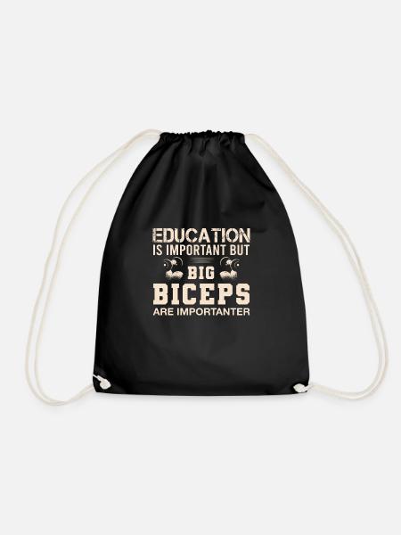 Bodybuilding Fitness Vintage Gym Workout Sprüche - Turnbeutel - Schwarz
