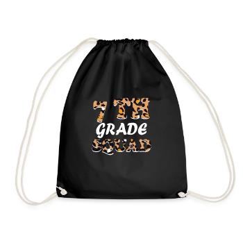 Leopard Lehrergeschenke der 7. Klasse - Turnbeutel - Schwarz - Vorne